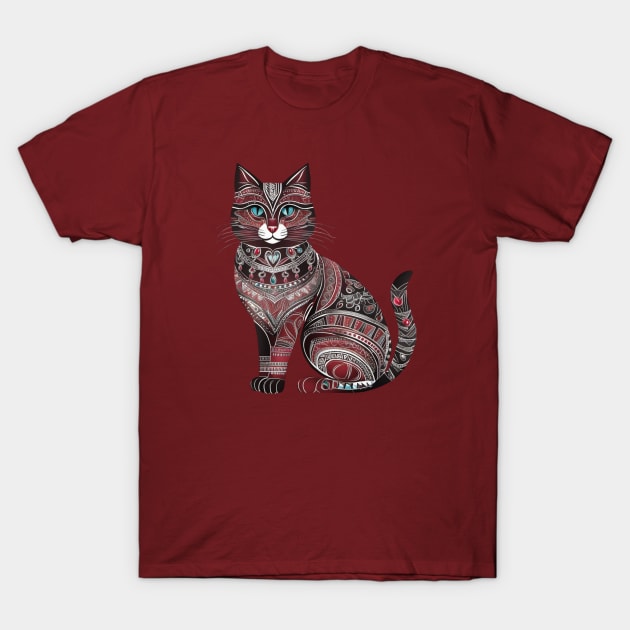 Engraved Elegance Feline T-Shirt by FashionPulse